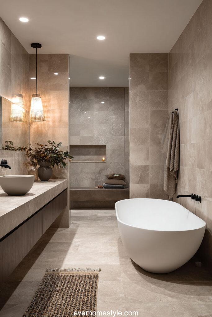 warm taupe bathroom design neutral earthy tones c