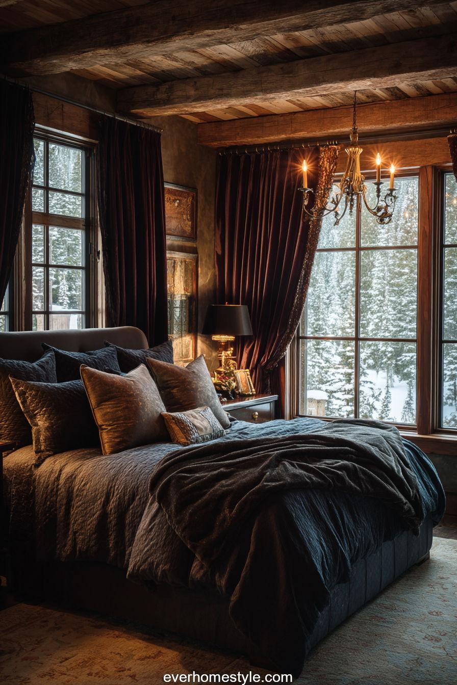 Velvet Draped Bedroom