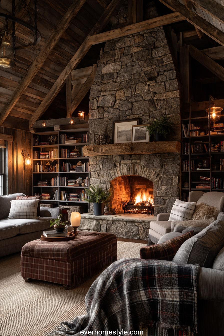 4. Stone Fireplace Haven
