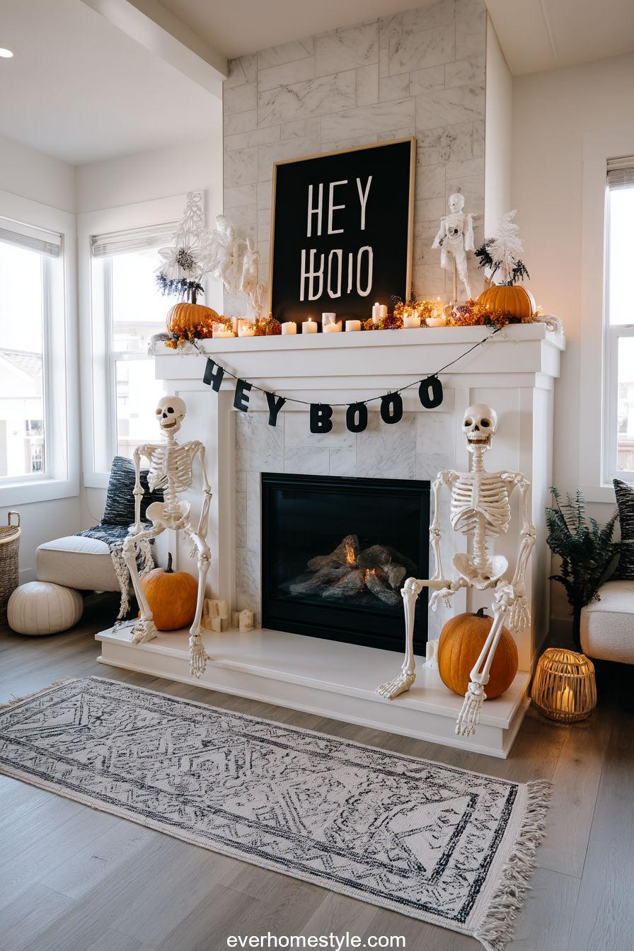 14. Playful Skeleton Hearth Scene