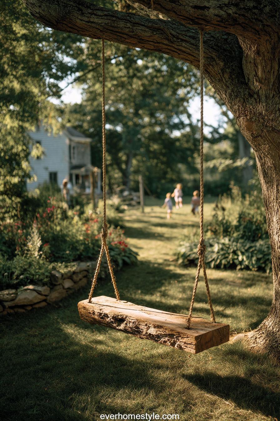 16. Log Swing Under a Tree