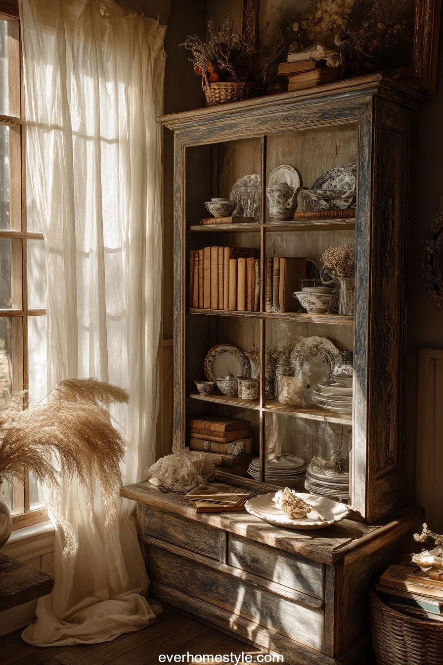 Cottagecore Living Room Hutch – A Nostalgic Touch