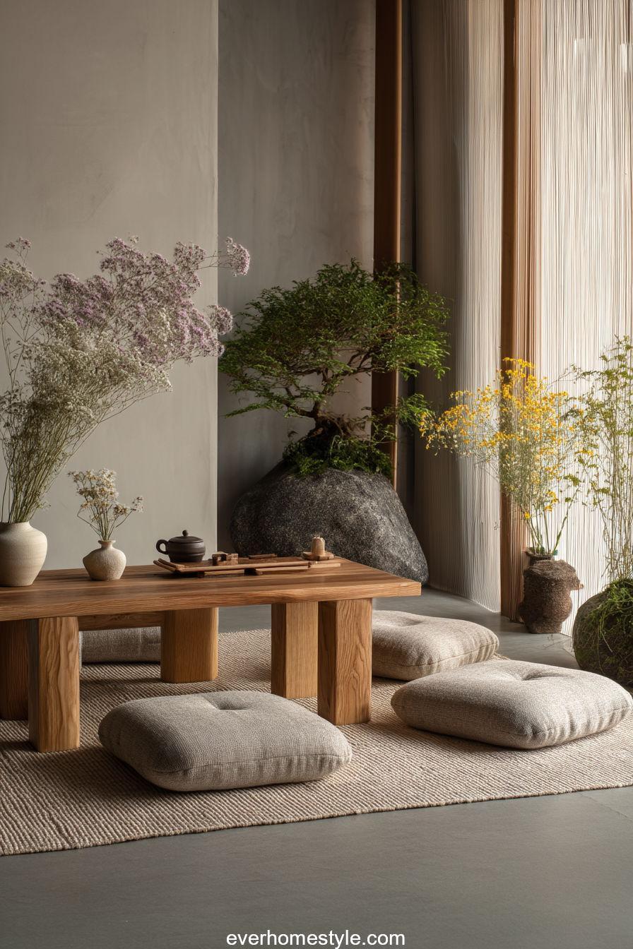 Japanese Cottagecore Living Room – Minimal Serenity