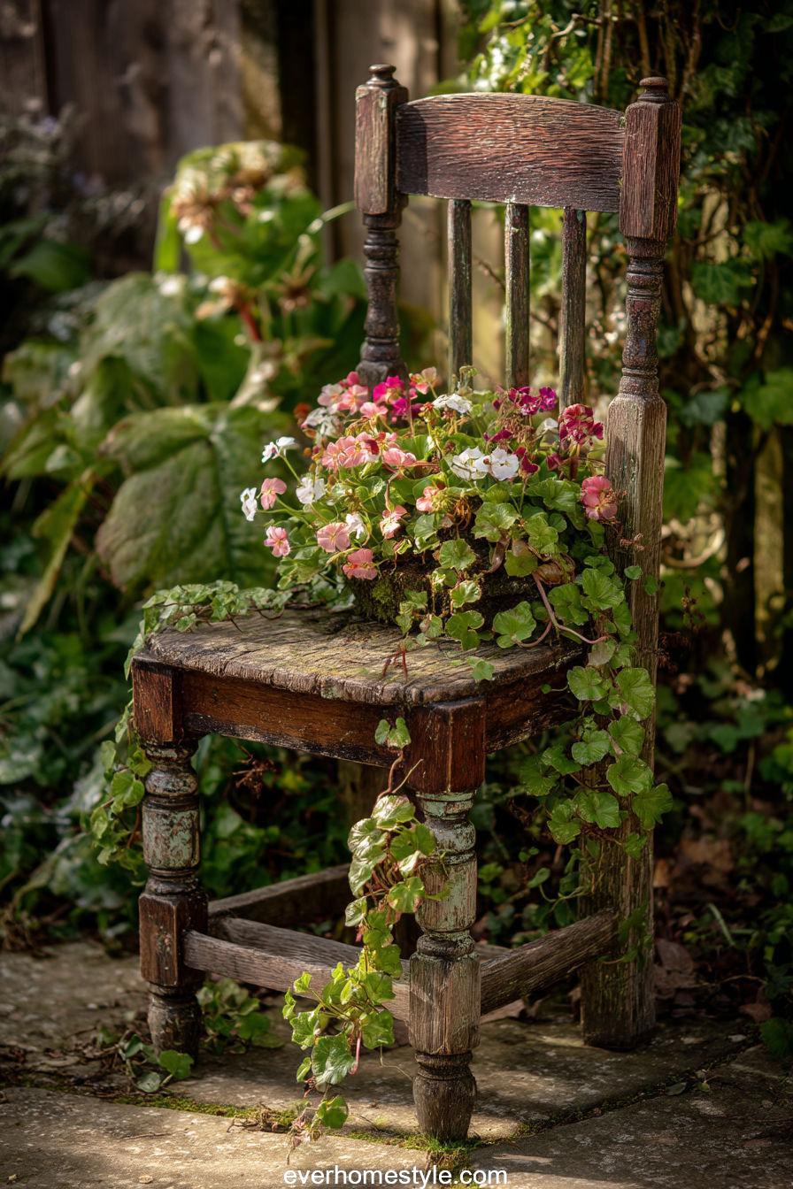 17. Chair Seat Planter