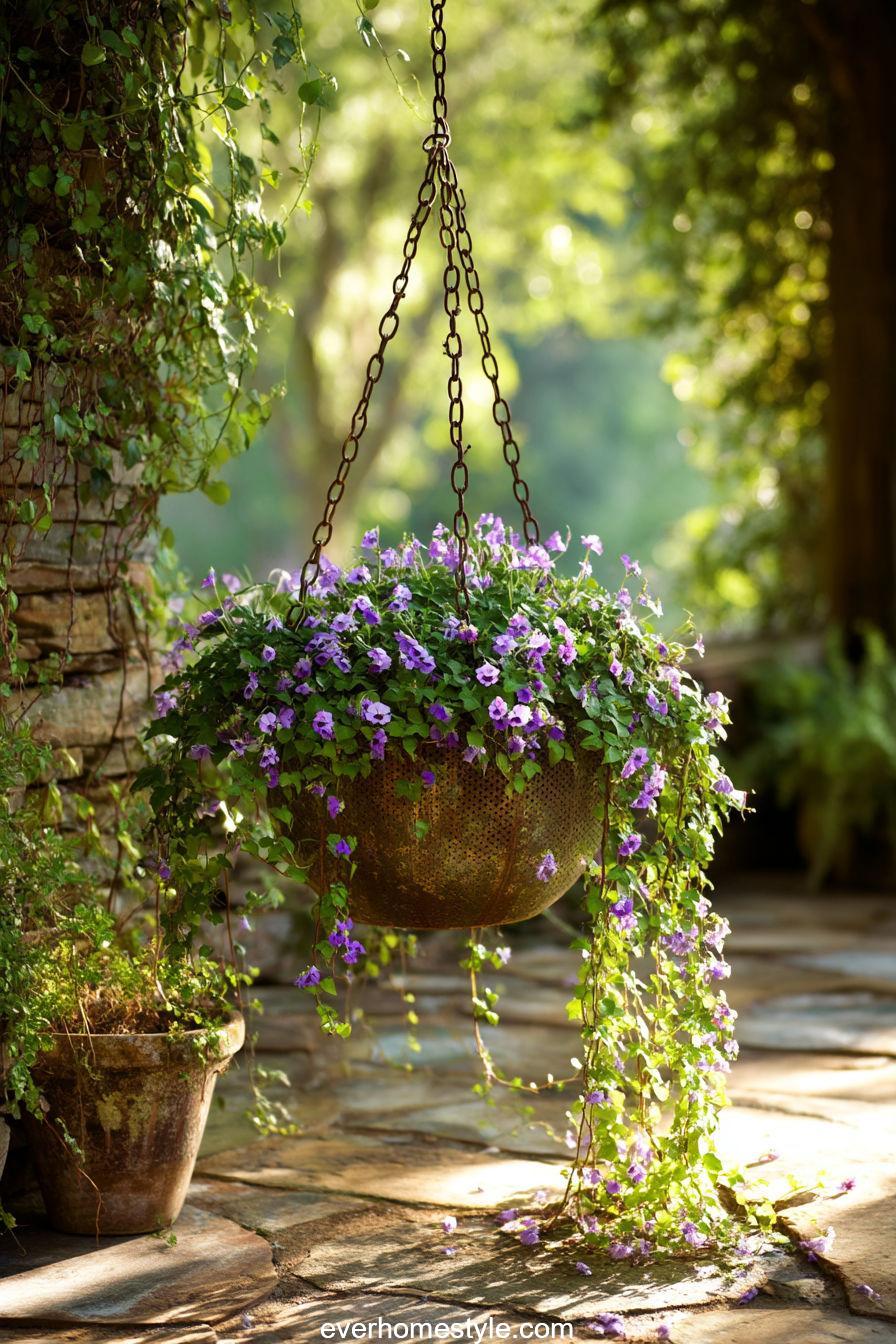 5. Kitchen Colander Hanging Garden
