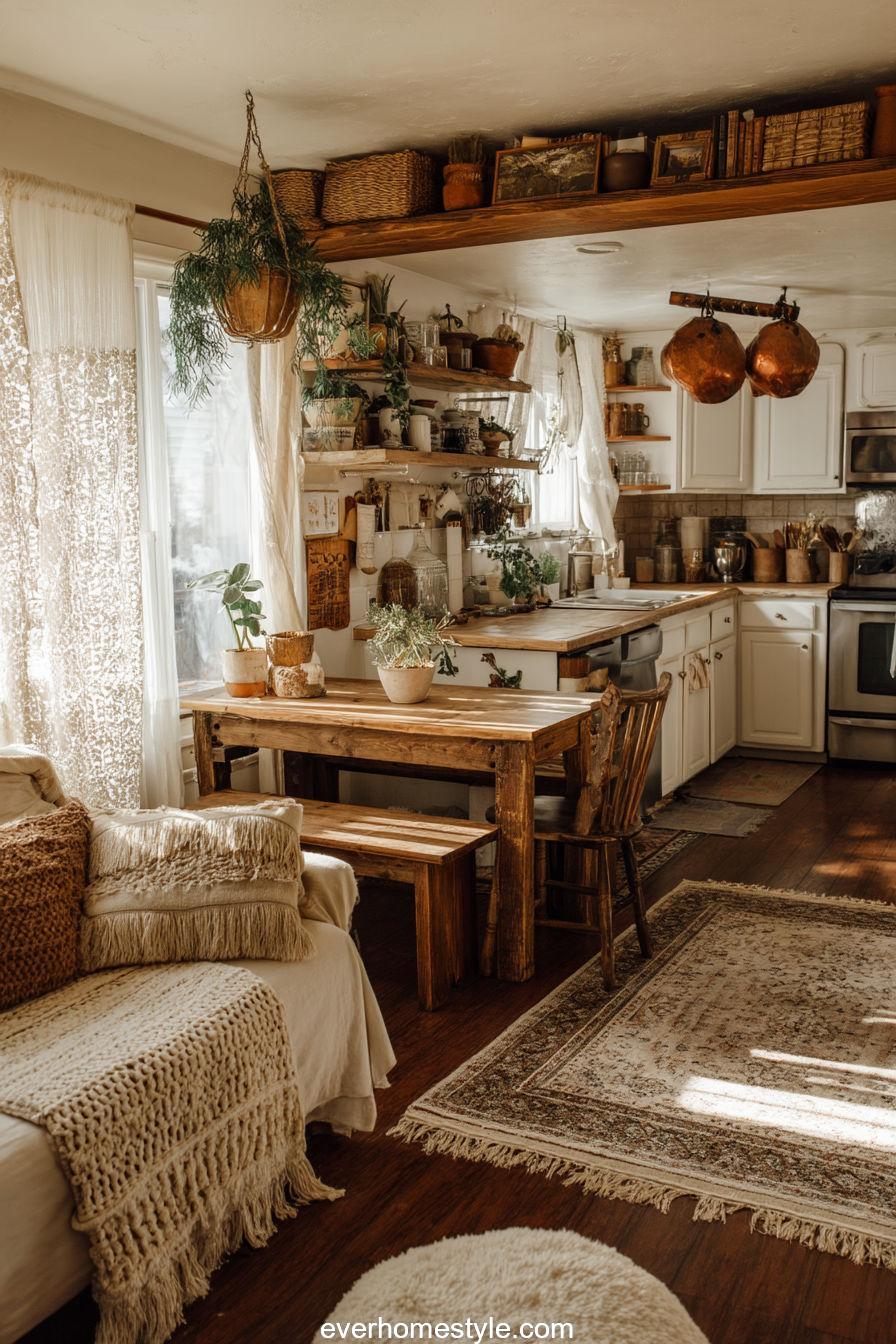 Cottagecore Living Room Kitchen – Seamless Harmony