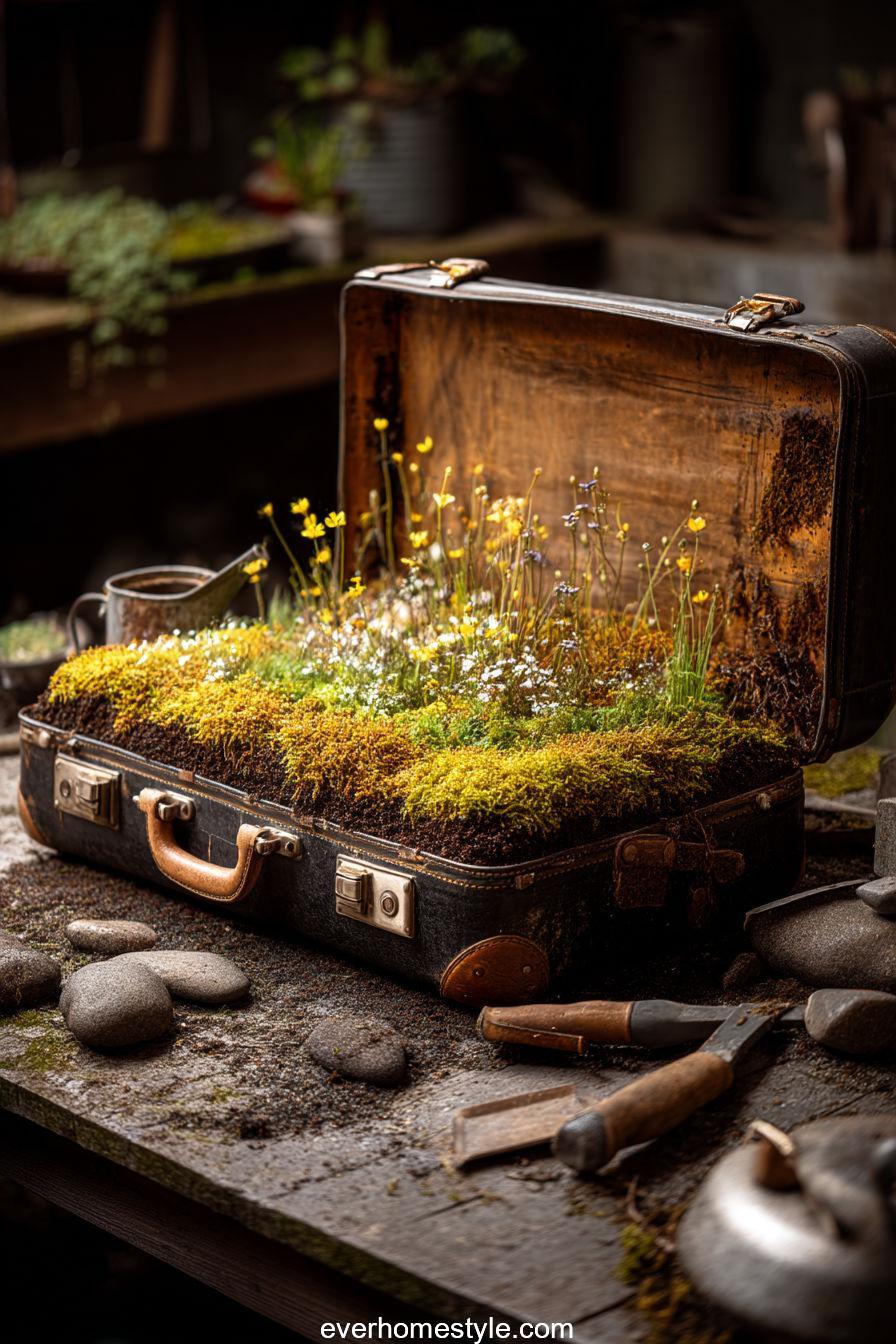 20. Vintage Suitcase Garden