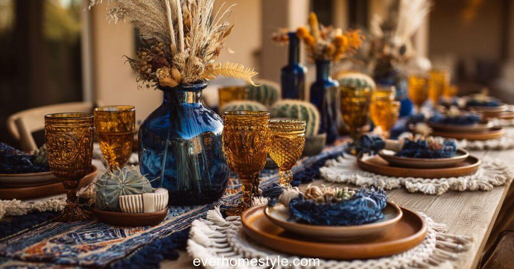 Blue Thanksgiving Table decoration