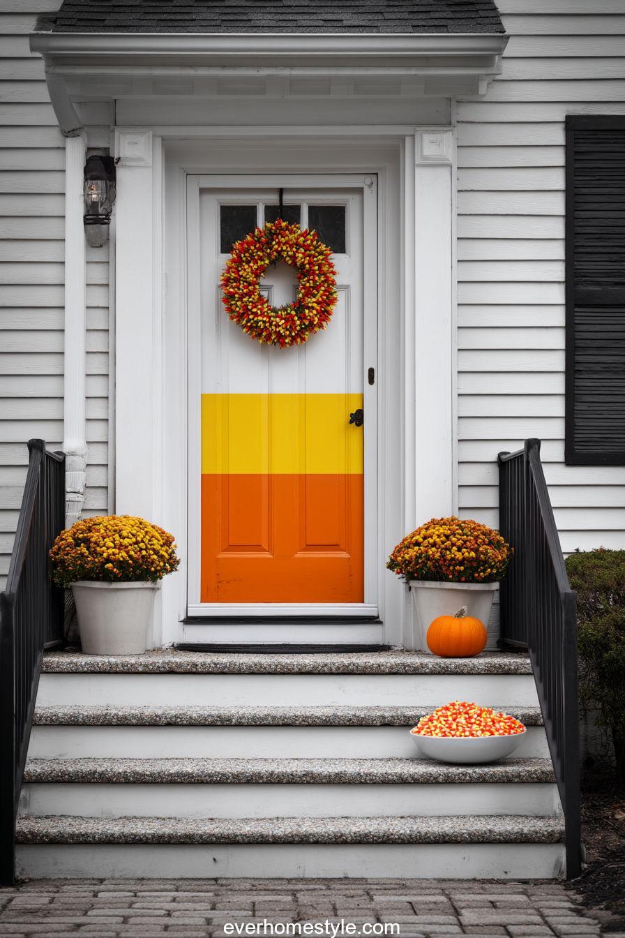 11. Candy Corn Themed Door