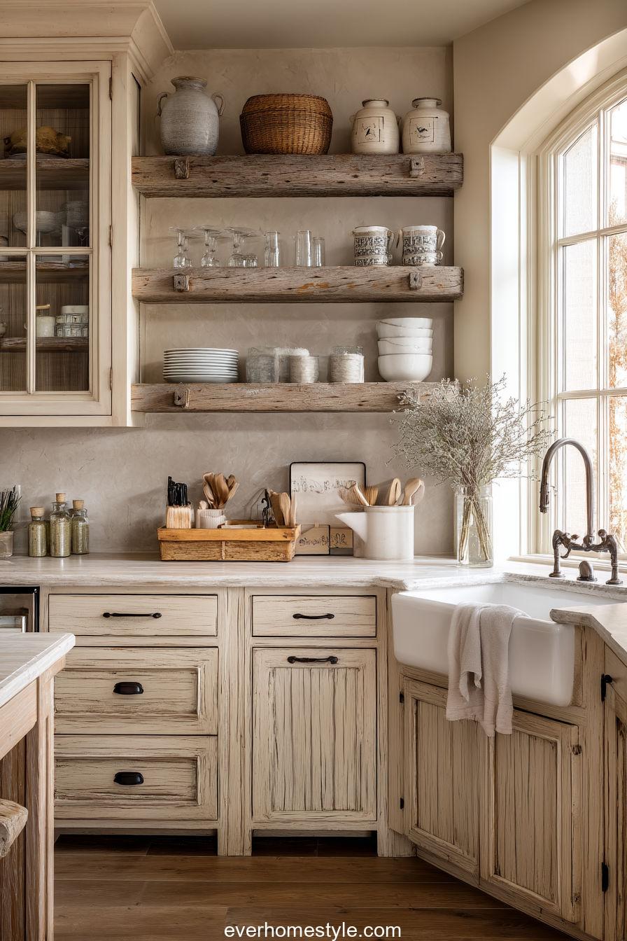 Cream Rustic Kitchen Charm