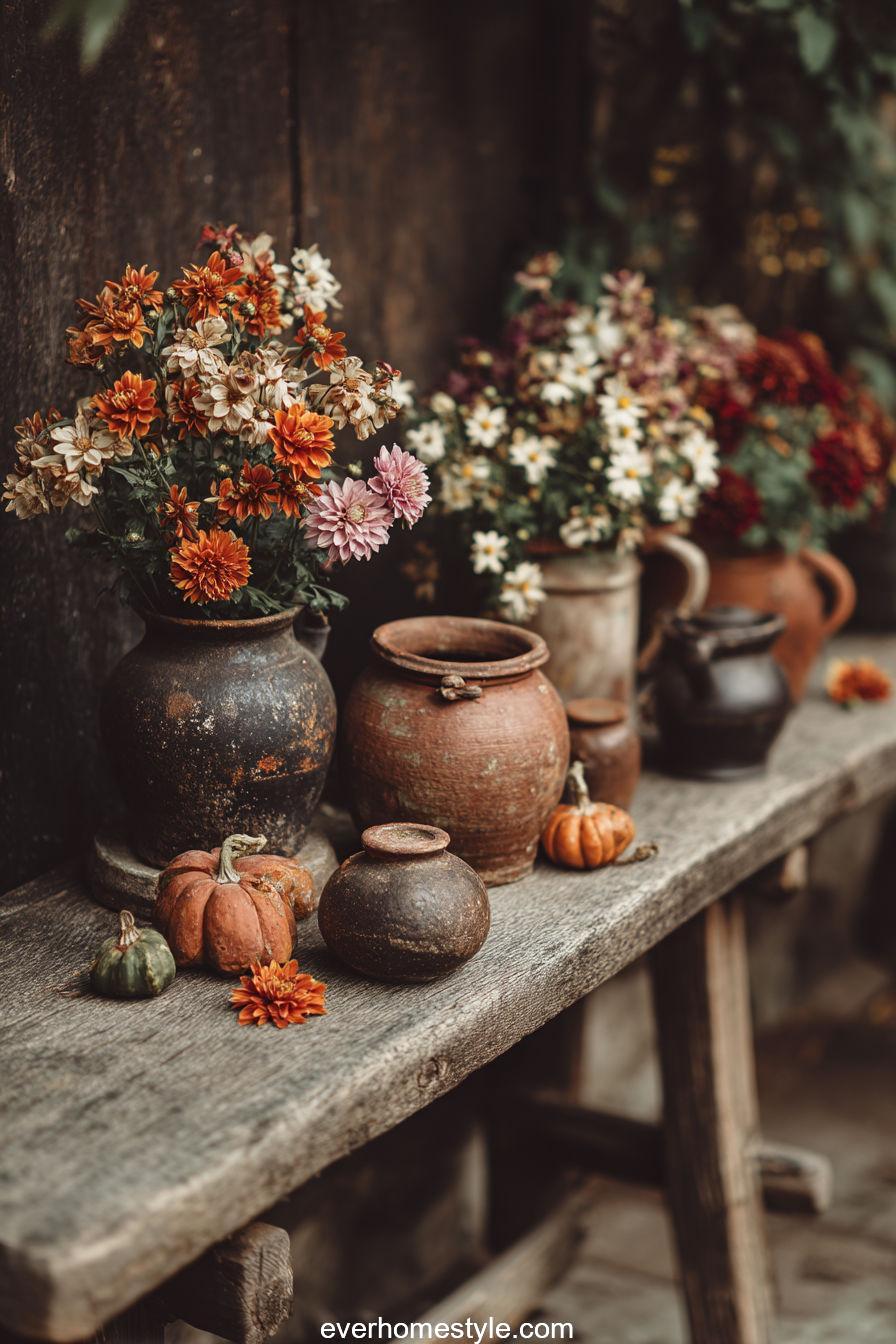 Vintage Stoneware Pot Arrangement