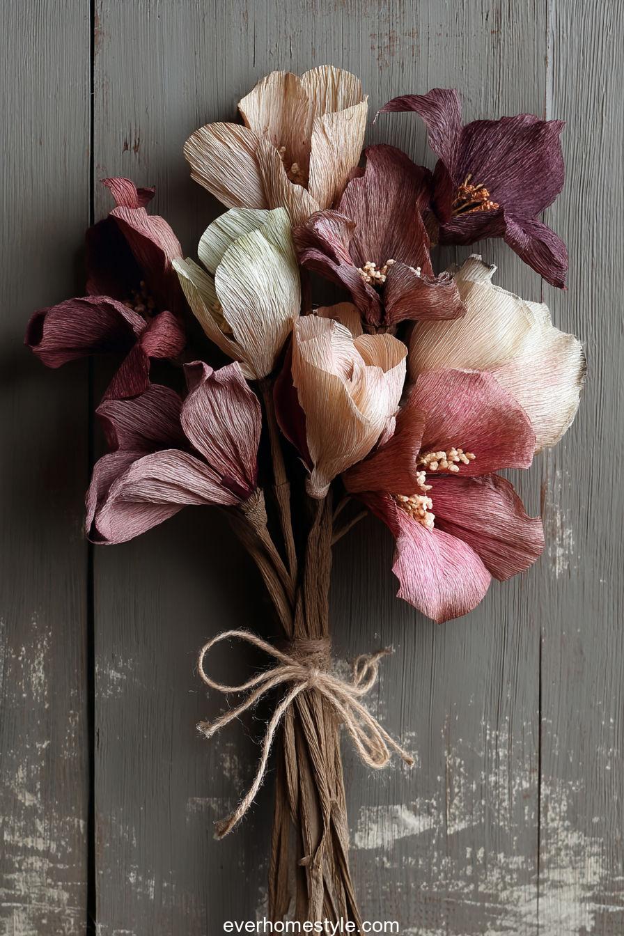 Corn Husk Paper Flower Bouquet