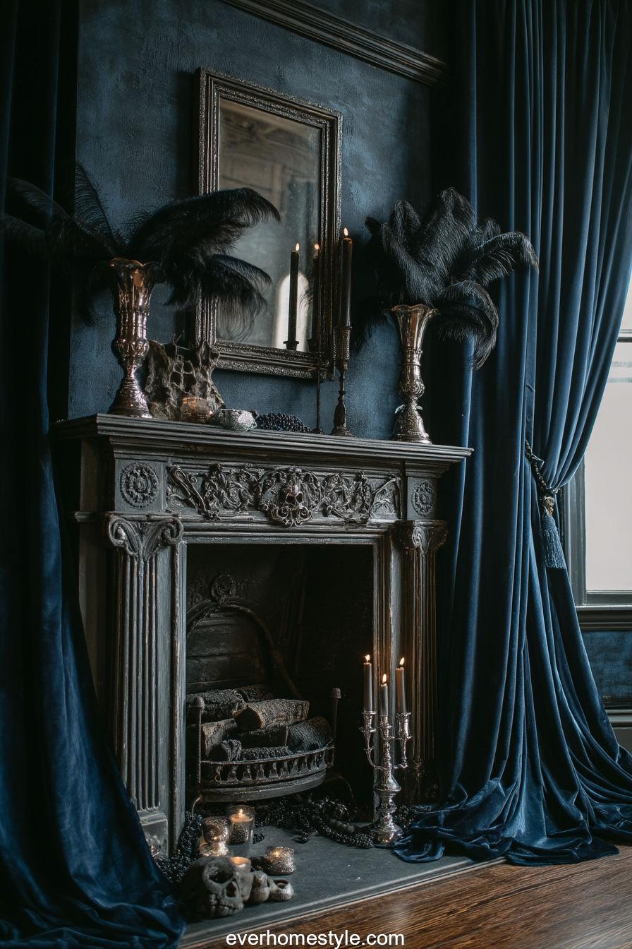 Midnight Velvet Mantel