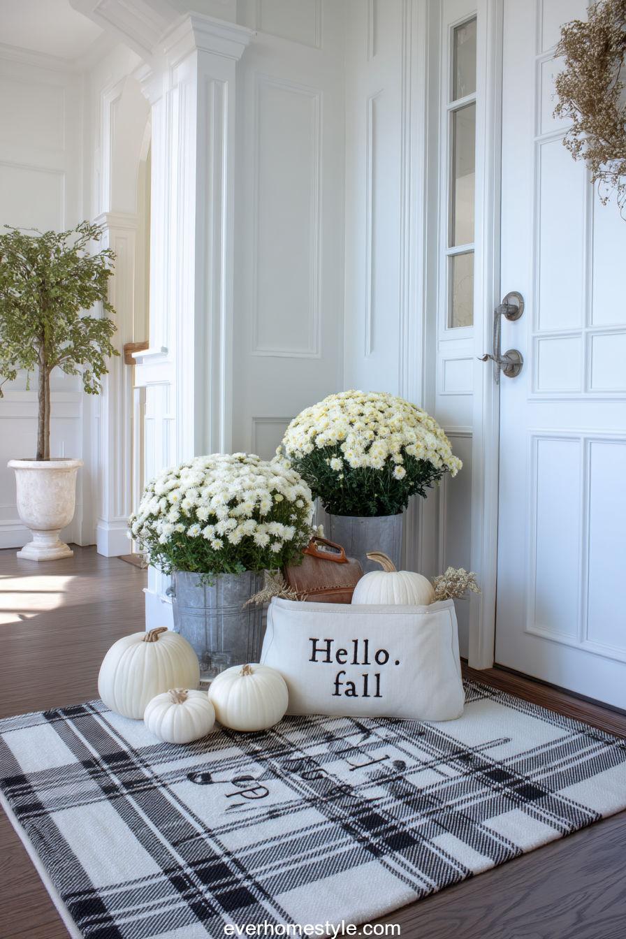 Layered Doormat Fall Entryway