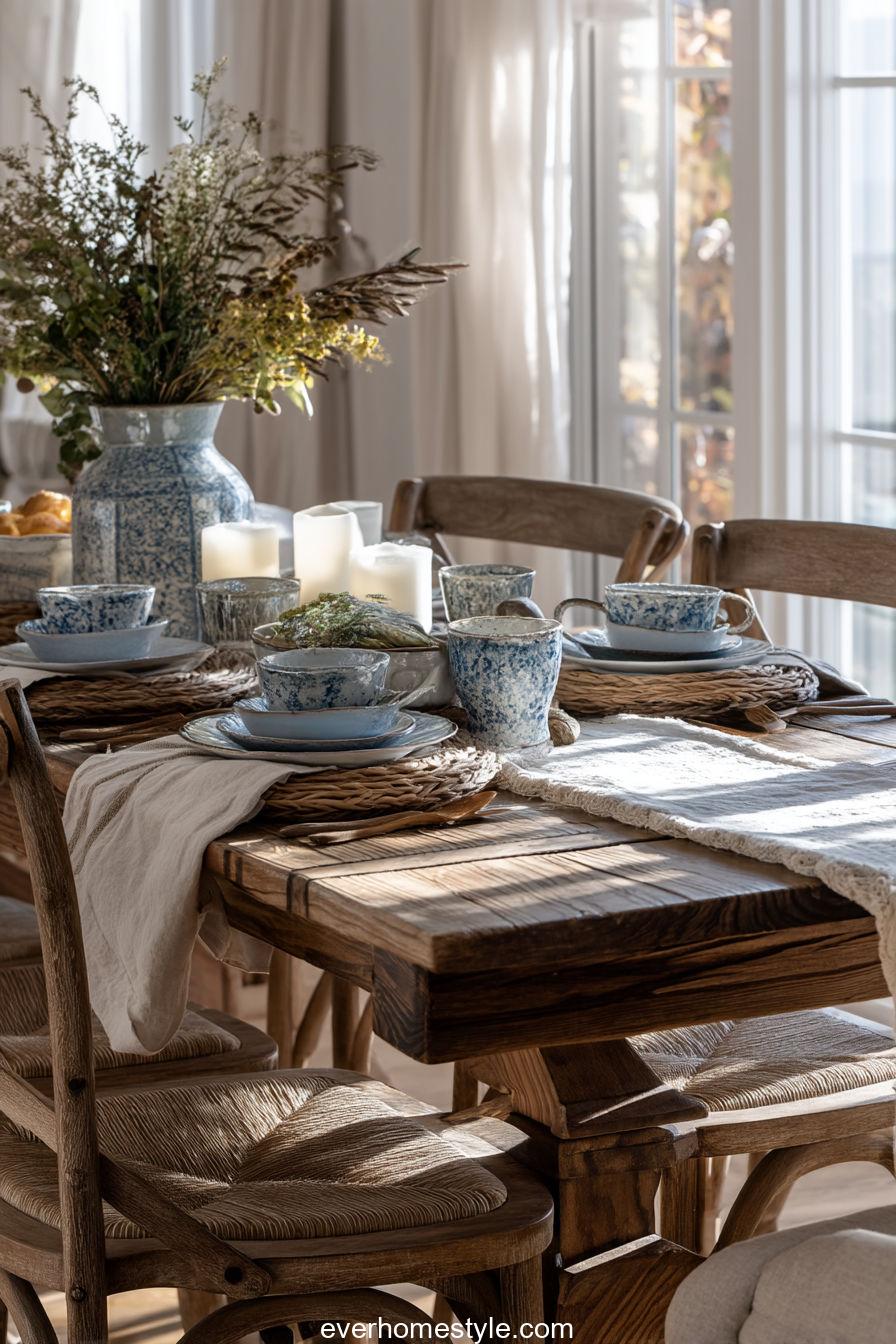 French Country Blue Table