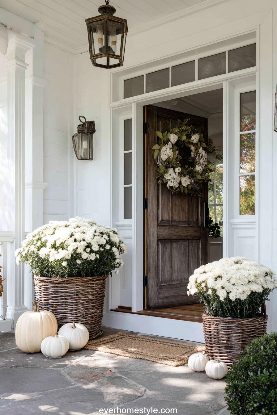 Magnolia Wreath and White Mums
