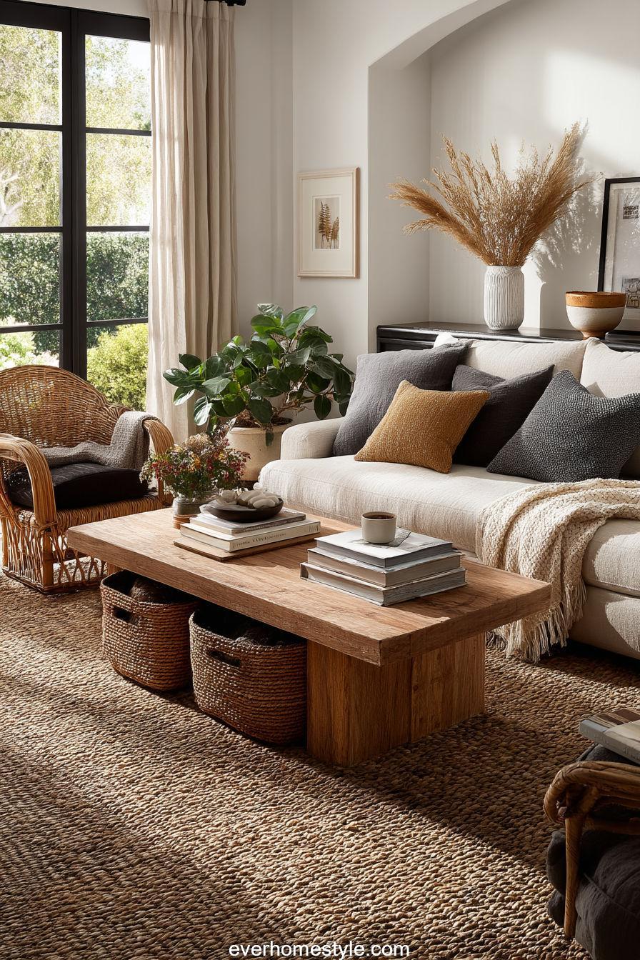 Earth Tone Living Room Idea 16