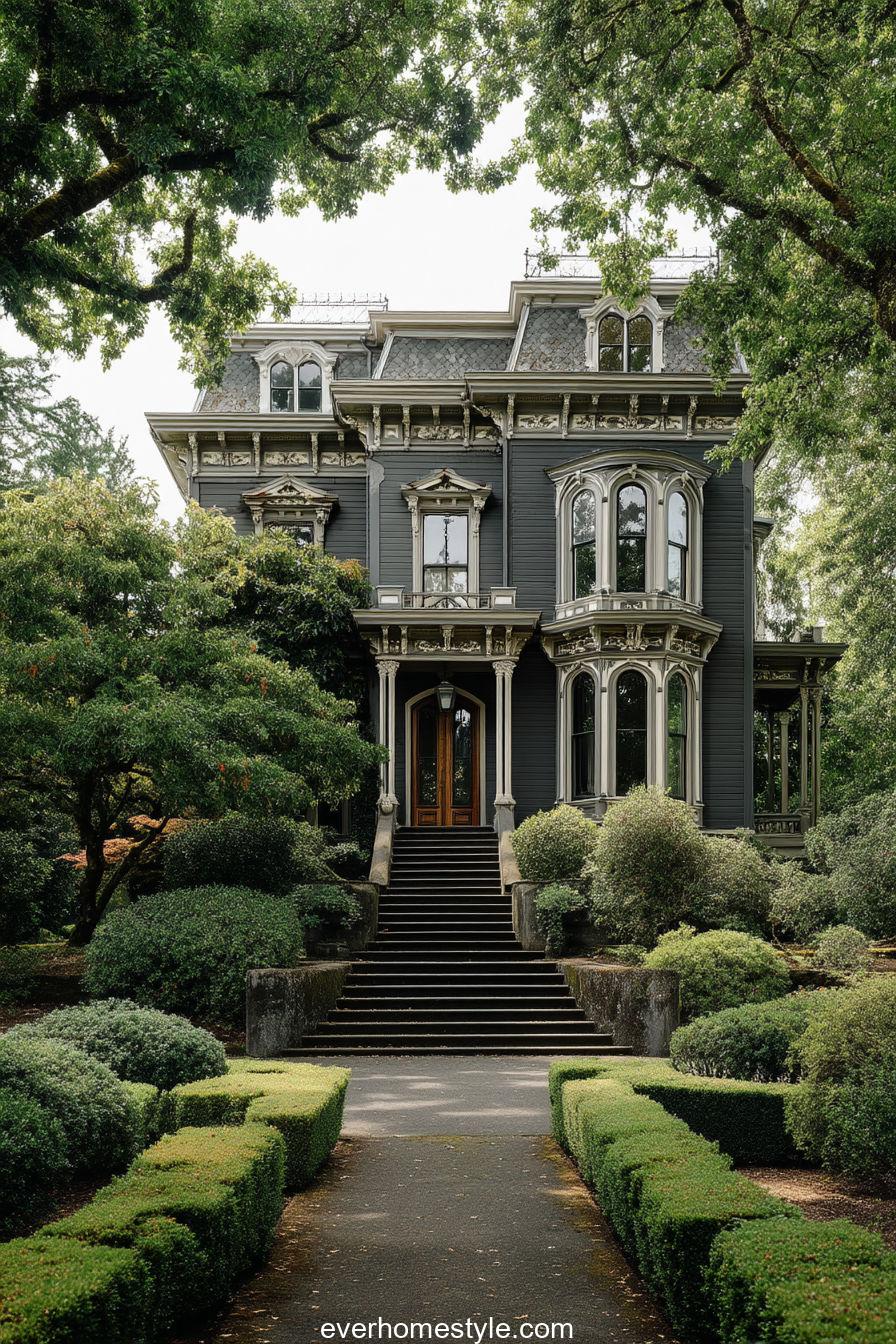 Glass and Wood Victorian Mansion