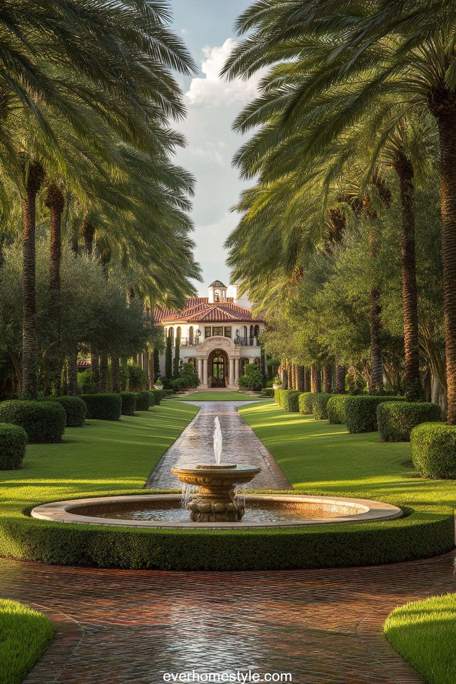 10. Luxury Fountain Driveway