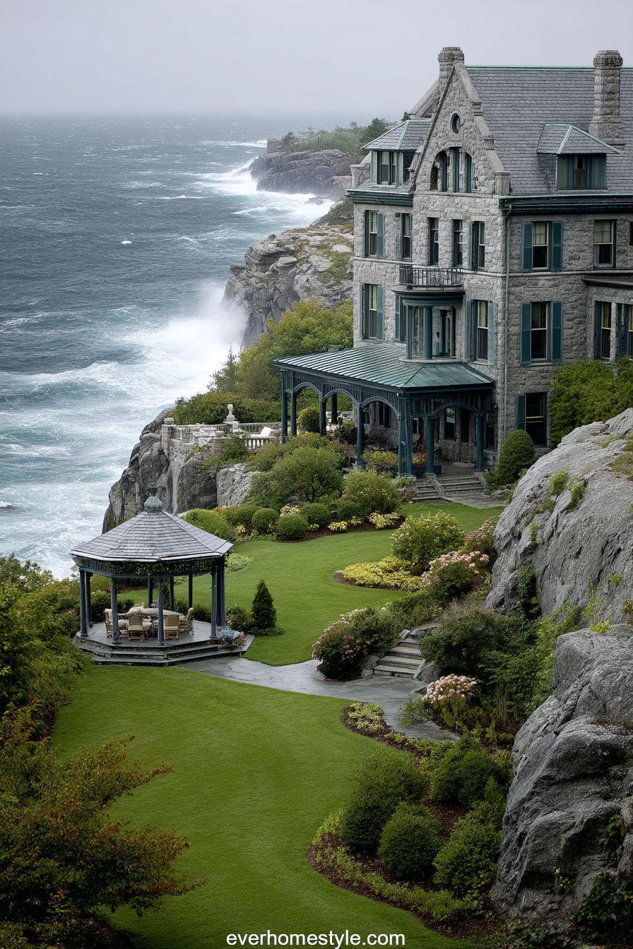 Cliffside Grey‑Stone Sea‑View Mansion