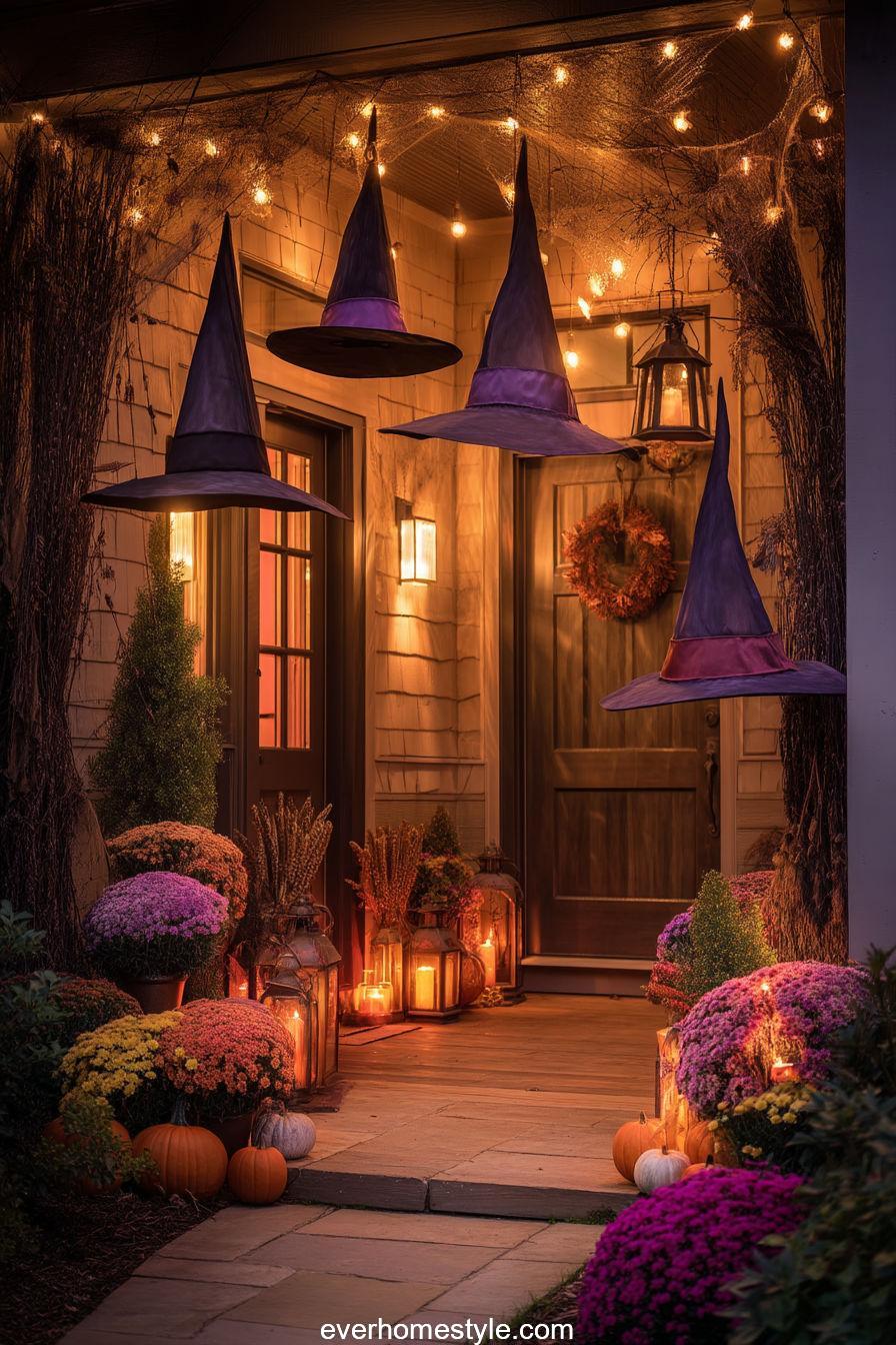 Witch Hat Halloween Porch