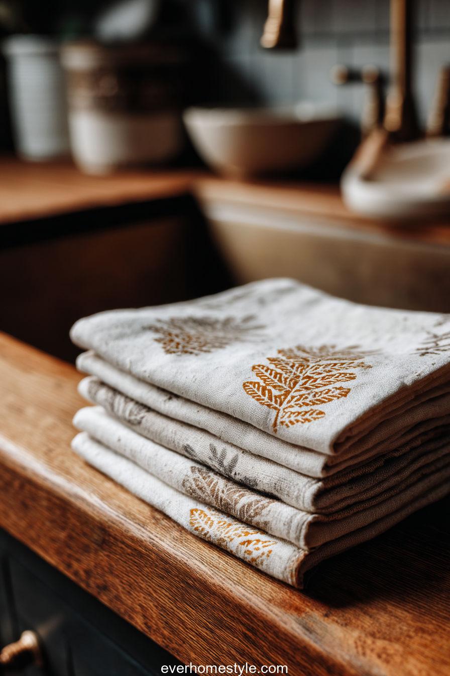 Hand-Printed Linen Napkins