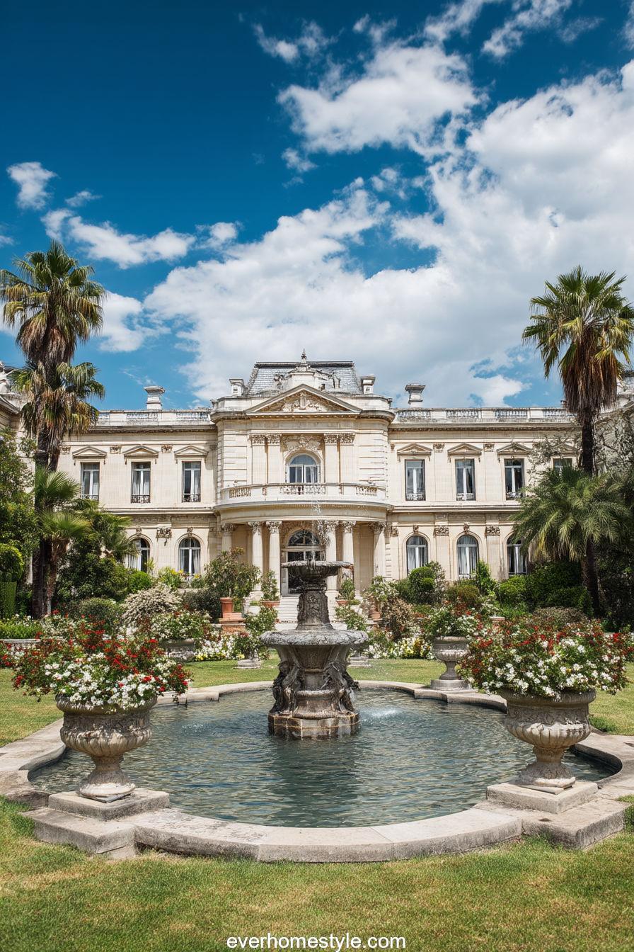 Sun‑Drenched Classical Honey‑Stone Mansion