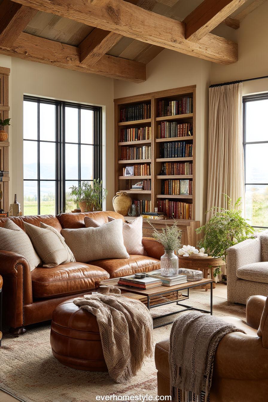 Earth Tone Living Room Idea 11