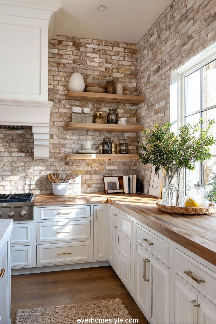 22. Textured Brick Backsplash