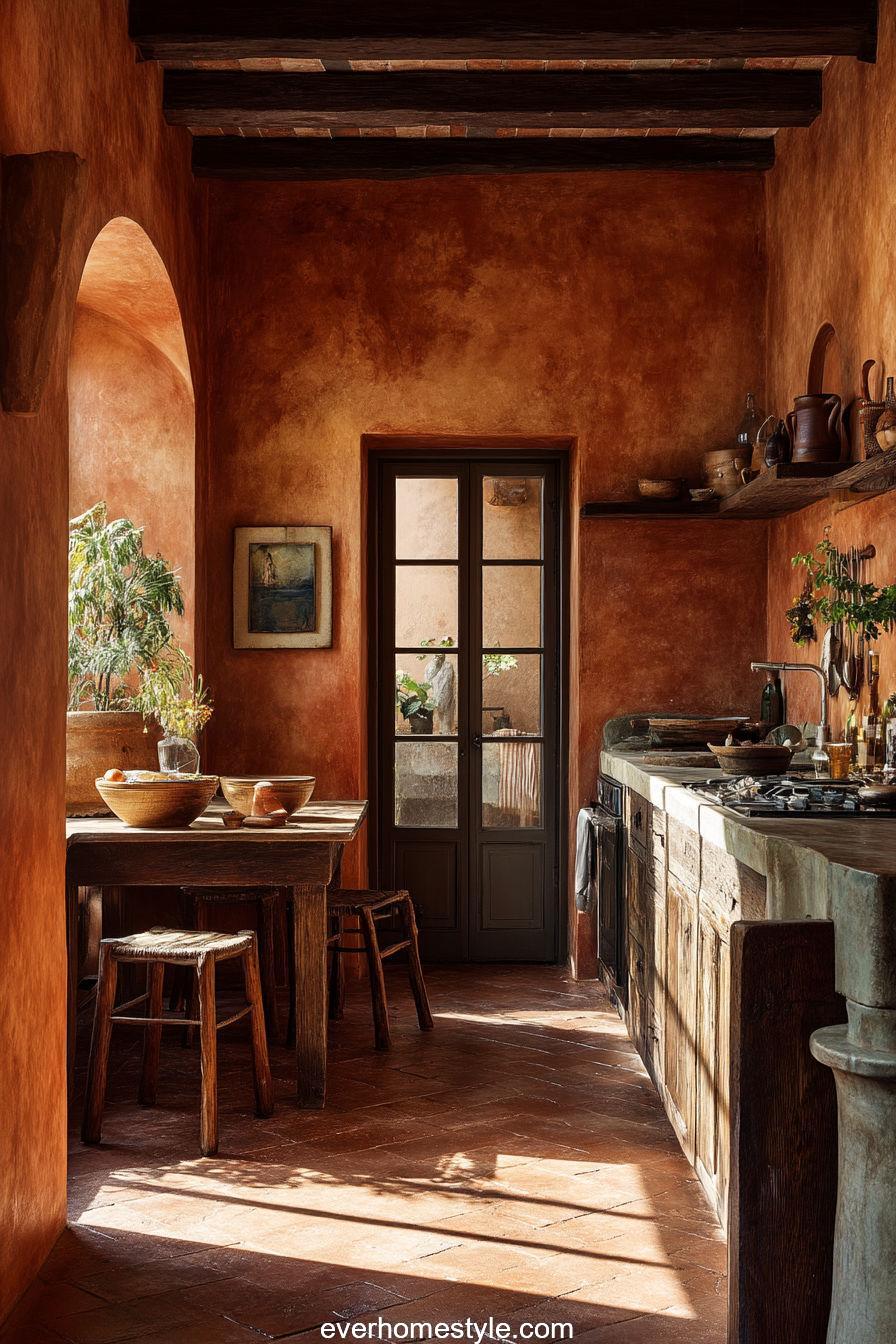 15. Terracotta Plaster Walls