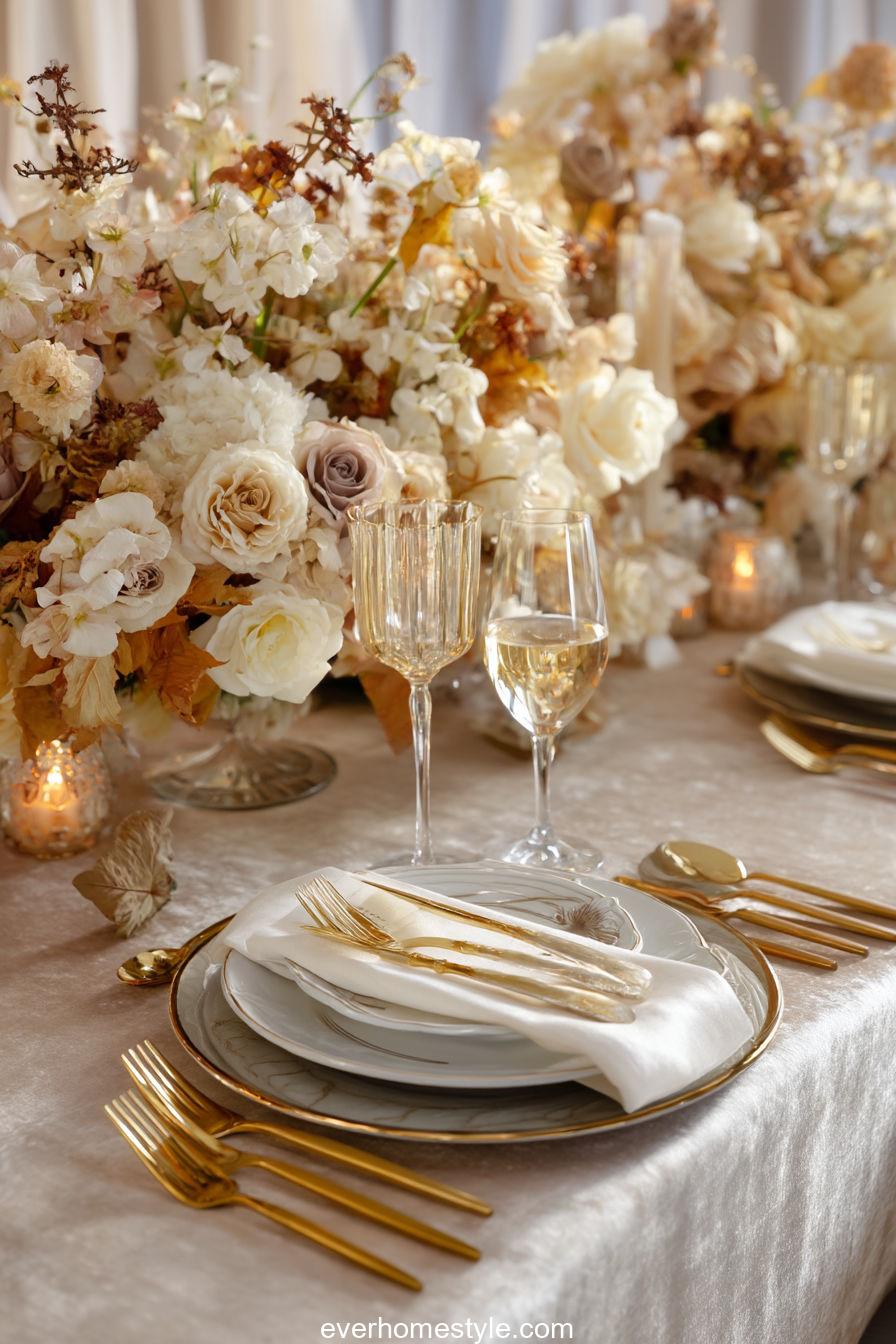 Elegant Gold and Ivory Table