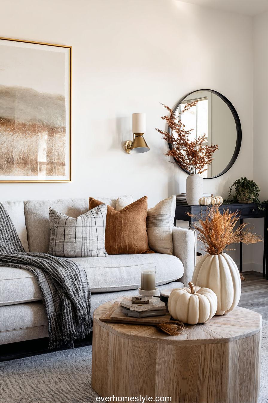 Thanksgiving Tablescape With Velvet Table Runner, Tapered Candles, And Brass Accents