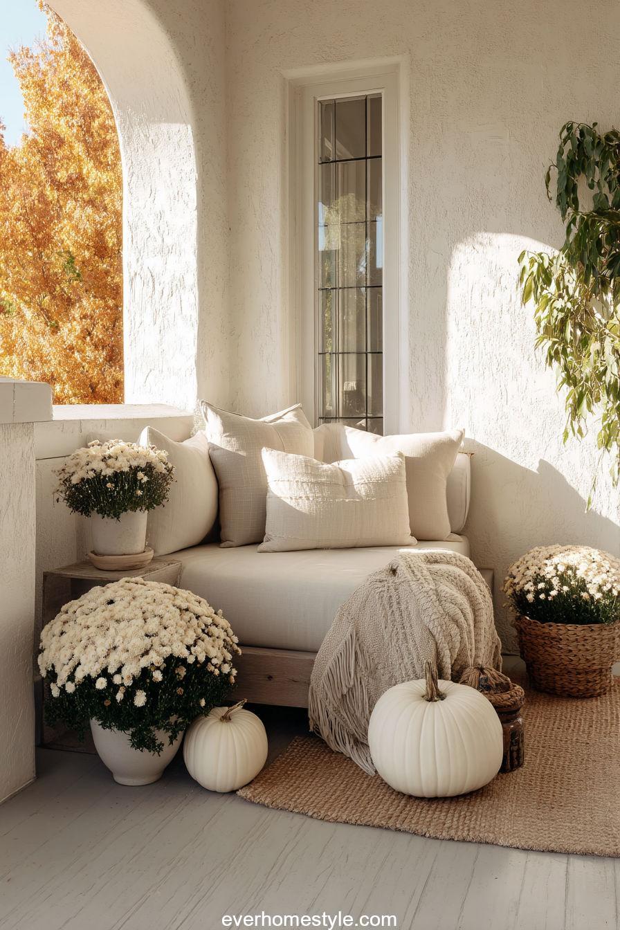 Neutral White Pumpkin Display