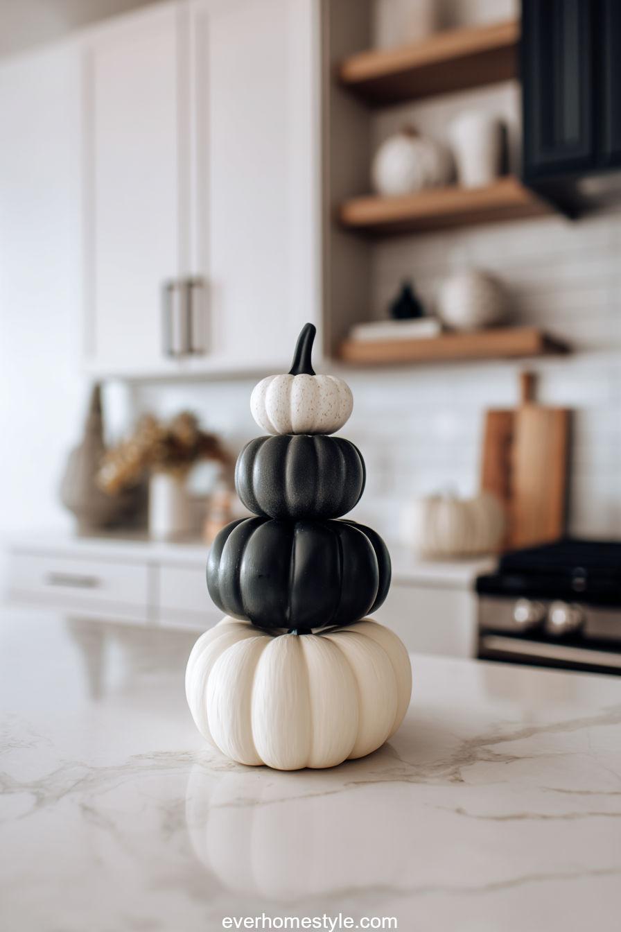 Monochrome Pumpkin Stack