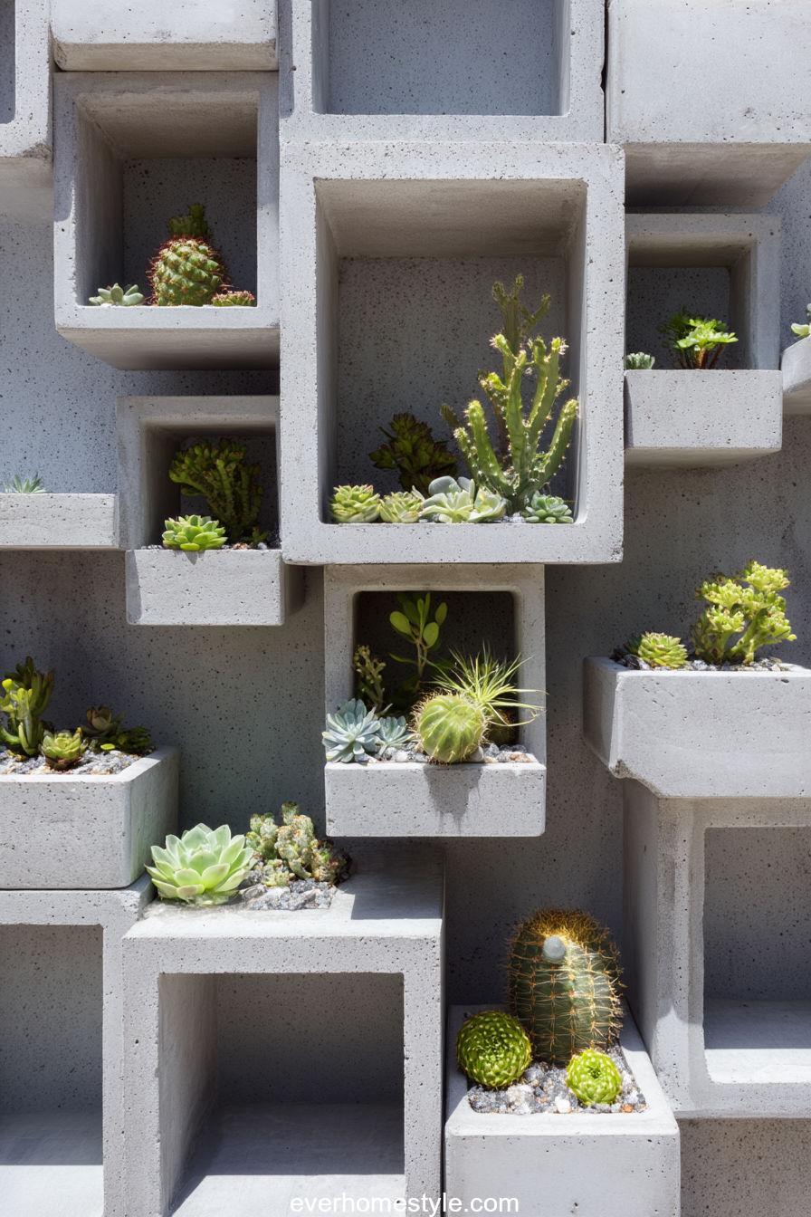 12. Modern Cinder Block Display