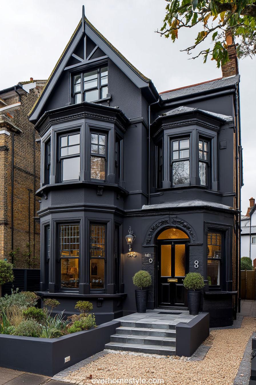 Modern Black Victorian Home