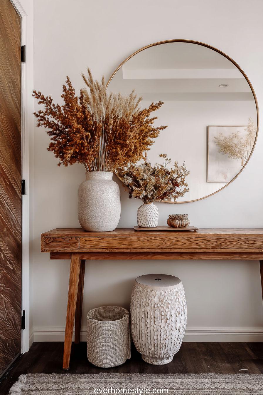 Thanksgiving Breakfast Nook With Small Table, Croissants, Coffee, And Mini Pumpkins