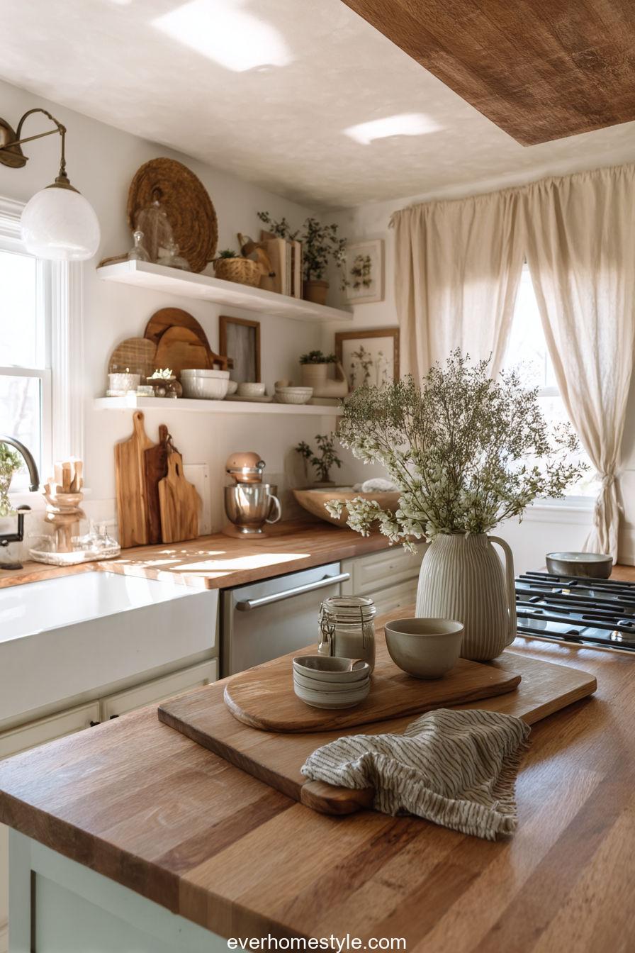 Thanksgiving Dining Table In Farmhouse Style With Neutral Palette And Candle Centerpiece