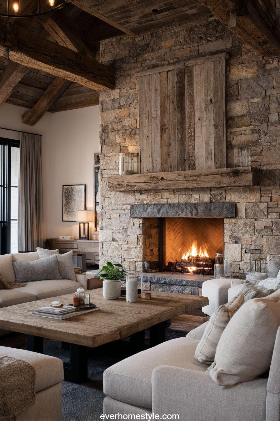 Farmhouse Fireplace Centerpiece