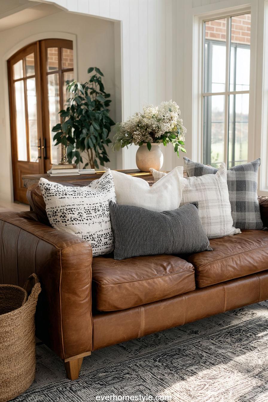 Leather Sofa Contrast