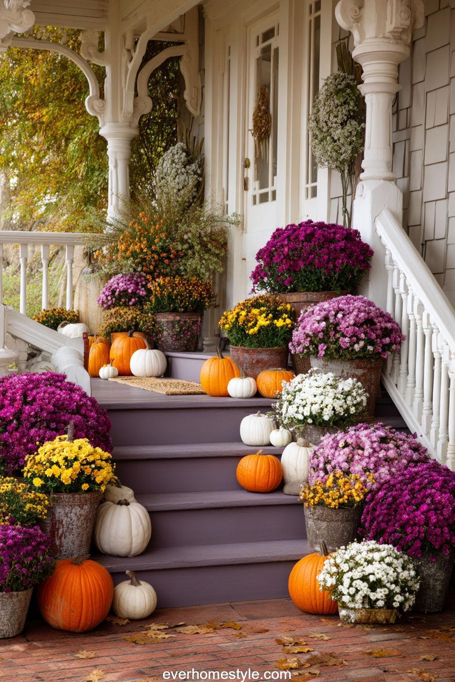Bright Mums and Mixed Pumpkins