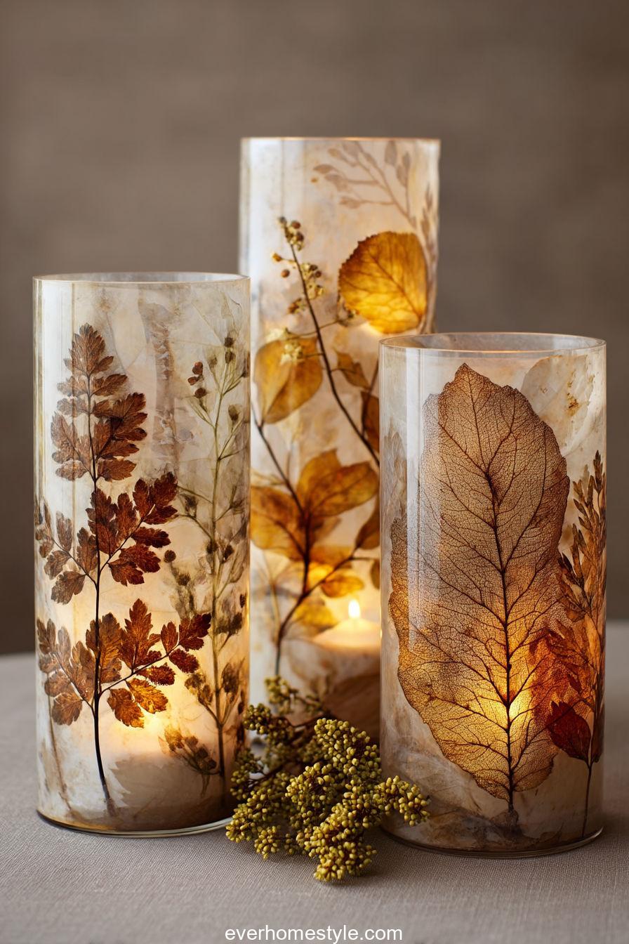 Pressed Leaf Lanterns