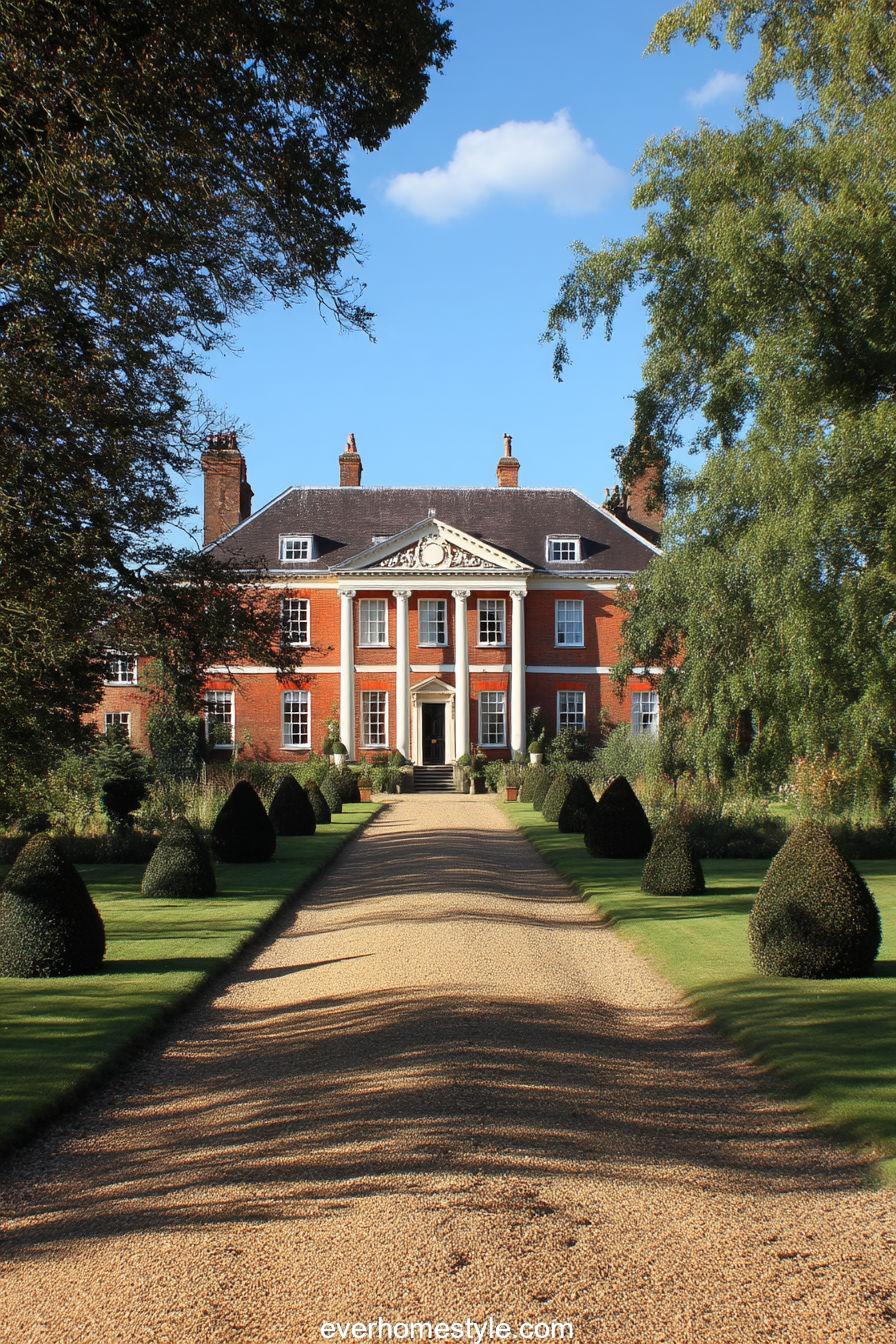 Sun‑Dappled Palladian Brick Estate