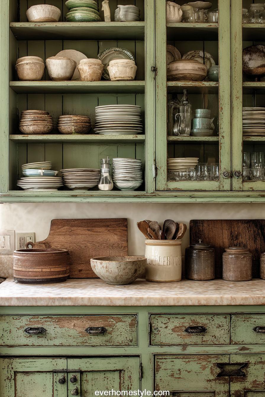 24. Distressed Wood Cabinets