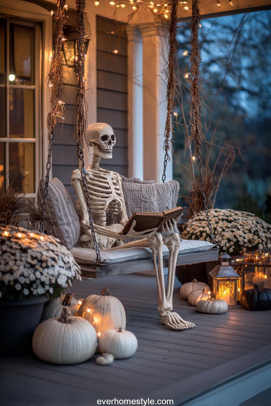 Seated Skeleton Porch Ponderings