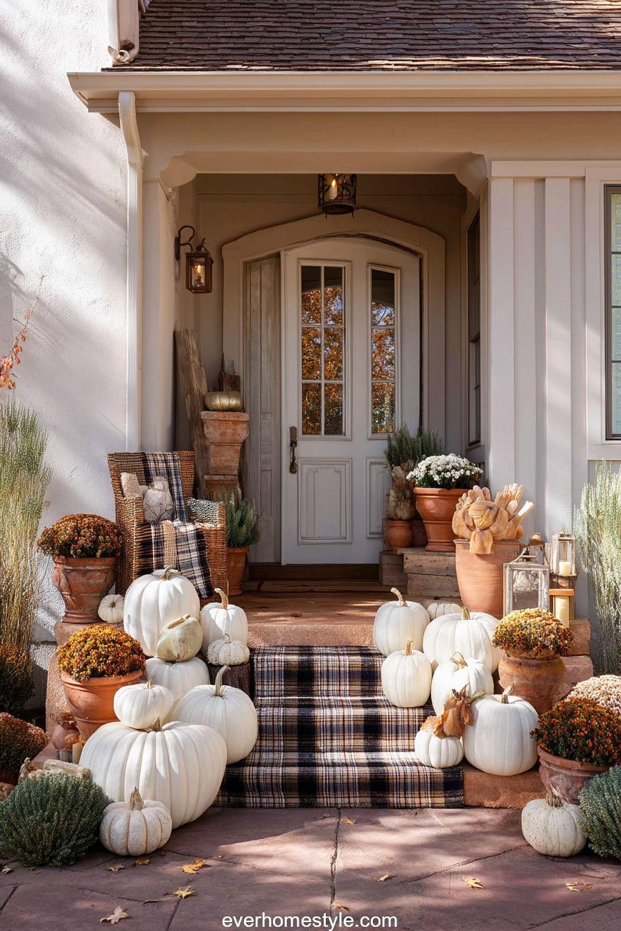 Carved White Pumpkin Feature