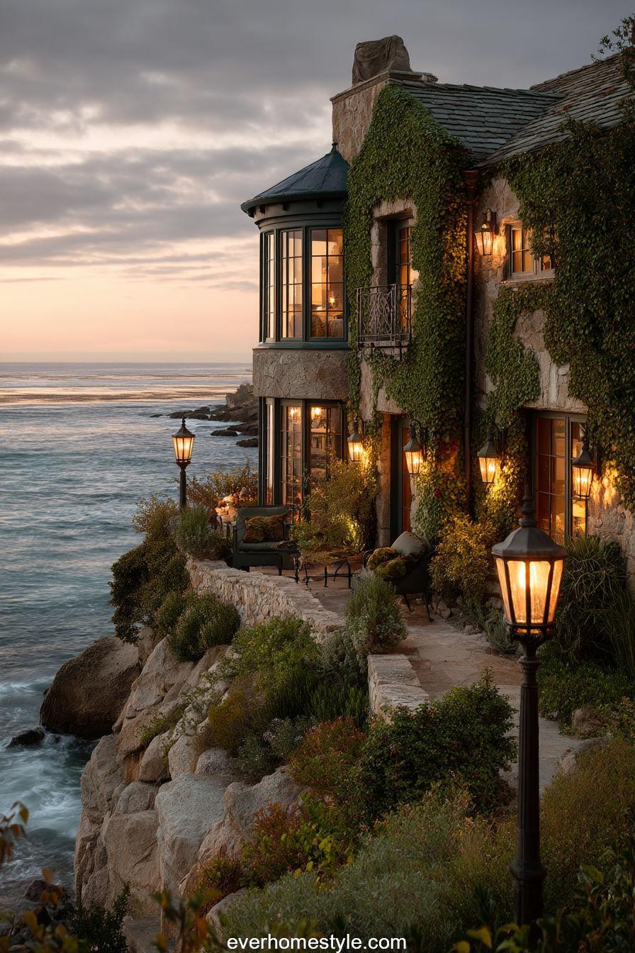 Windswept Coastal Cliffside Mansion