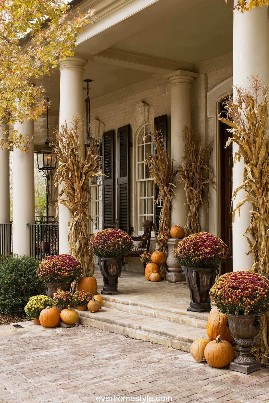 Corn Stalk Wrapped Columns