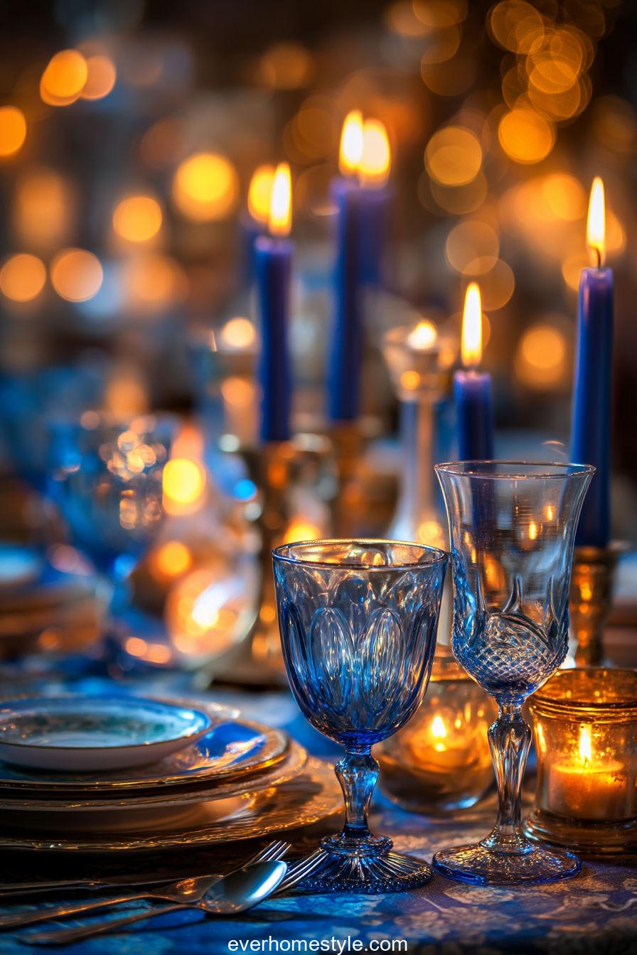 Blue Candlelight Evening Feast