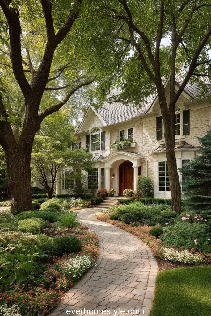 Timeless traditional home with mature trees l